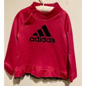 Adidas  Girls button details ruffle pink Sweatshir